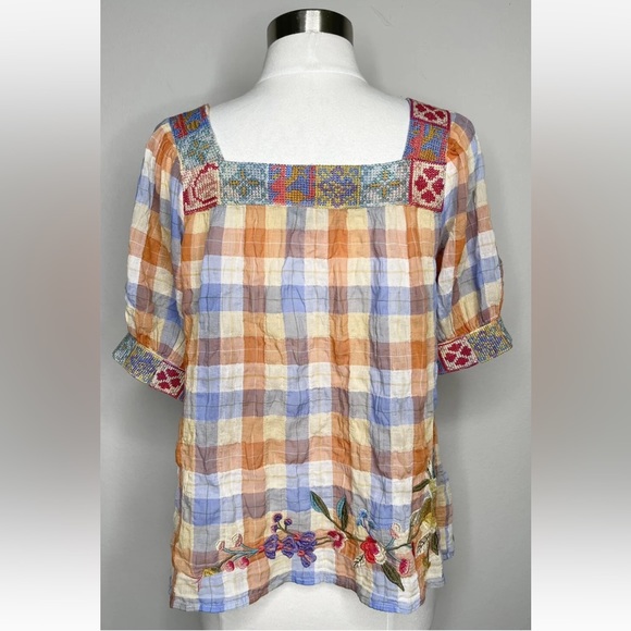 Johnny Was PETUNIA SQUARE NECK PARK BLOUSE. Size: XS - Picture 5 of 11